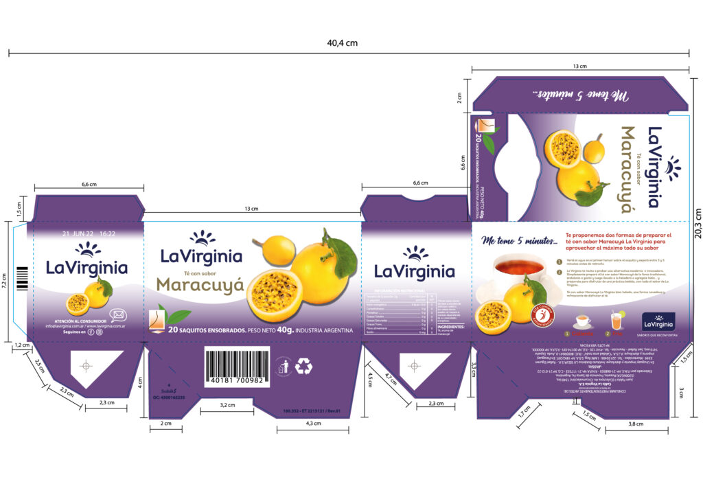 diseño de packaging te de maracuya