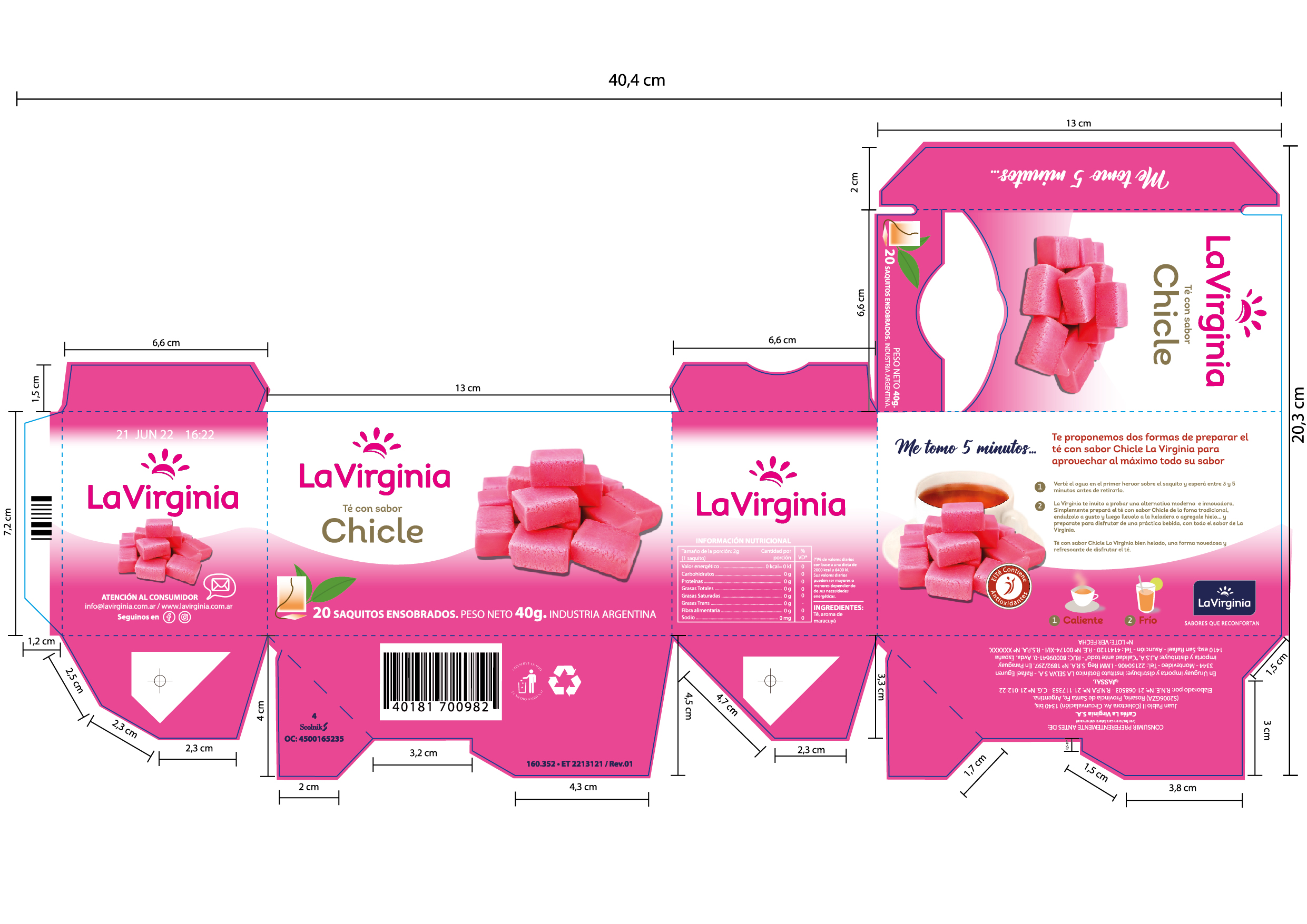 diseño packaging té de chicle